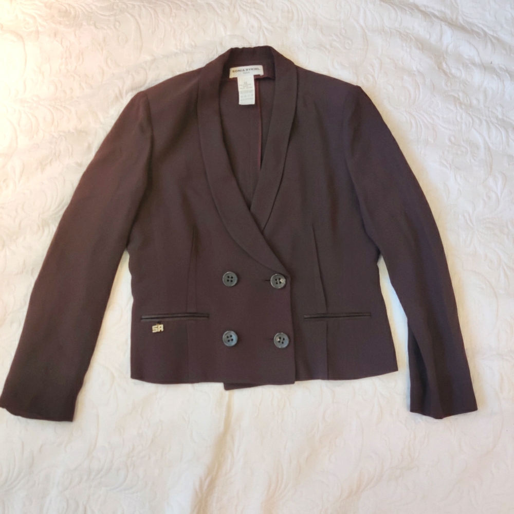 Sonia Rykiel blazer. Size 12. Made in France. Brown.